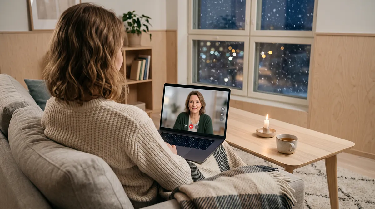 Terapia onlineen español en Finlandia por videollamada Sesión de terapia online en español desde una vivienda en Finlandia